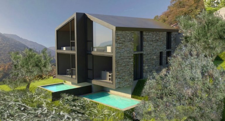 Moderne Häuser mit Pool und wunderbarem Seeblick – Gravedona